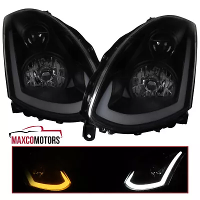 Black Smoke Projector Headlights Fits 2003-2007 Infiniti G35 Coupe HID LED Strip • $385.49