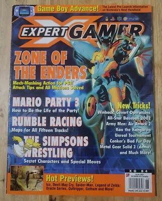 Expert Gamer Magazine Issue 84 June 2001 Zone Of The Enders Mario Party 3 • $7