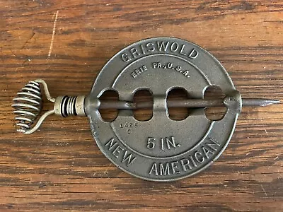 NOS Vintage Griswold Cast Iron 5in New American Revers Spindle Flue Damper USA • $10