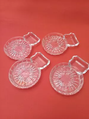 4 Vtg Shannon Crystal By Godinger Freedom Pattern Crystal Coaster W/ Spoon Rest • $20