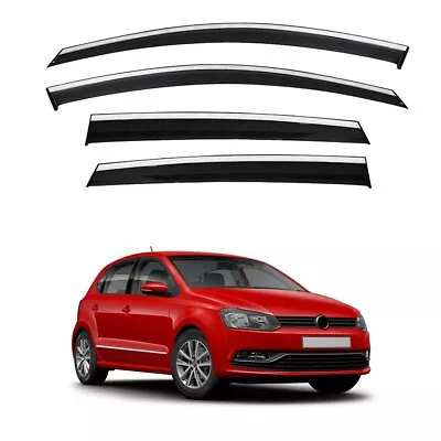 For VW Volkswagen Polo 2009-2016 Premium Wind Deflector Chromium Plated Black • $89