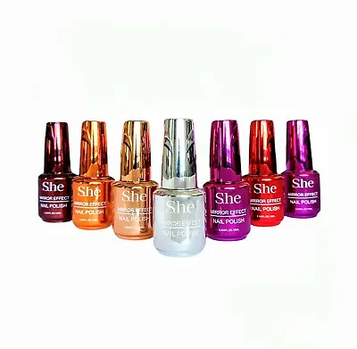 She Metallic Mirror Effect Nail Art Polish - (You Choose Color)  • $12