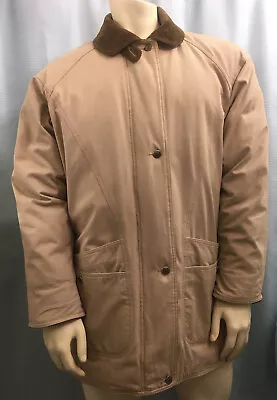 $99.99 • Buy L Vintage EDDIE BAUER Khaki Corduroy GOOSE DOWN CAR COAT Fits A Fit 40 Regular