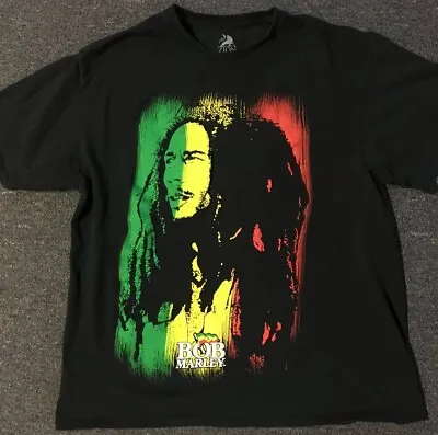 Bob Marley Rasta Shirt XL Reggae Rock Concert Tour Jamaica Damian Vtg 90s • $28.95