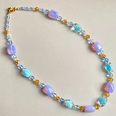 Vintage Necklace Lavender Glass Czech Beads Women`s Jewelry Art Deco • $50