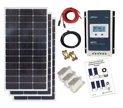 300w Solar Panel Kit 12V 24V MPPT Controller Battery Charging Cables Bracket K4M • £299.99