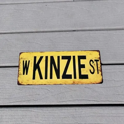 ILLINOIS W Kinzie Chicago Clean STREET Rustic Metal Sign Man Cave 5x12 SS107 • $16.95