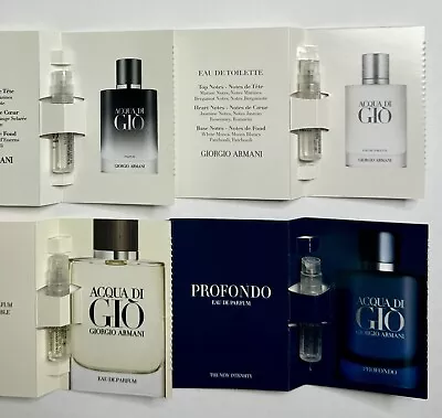 Giorgio Armani ACQUA DI GIÒ Men’s Cologne Collection Sample Spray Vial 6pc Set • $15.95