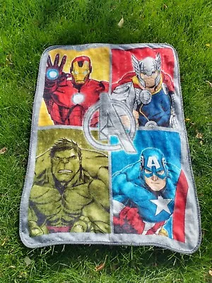 Marvel Avengers Soft Throw Blanket 68 X 44 Captain America Iron Man Hulk Thor • $11.16