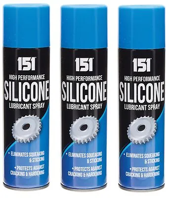 £7.49 • Buy 3 Silicone Lubricant Spray Grease Oil Clear Eliminates Squeaking Sticking 200ml