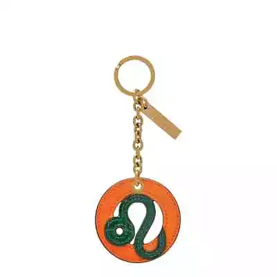 Mulberry Mandarin Orange Zodiac Leather Keyring Leo. RRP £105 • £44.99