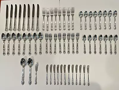 VINTAGE 1847 Rogers Bros International Silver Heritage 62 Piece Silver Plate Set • $125