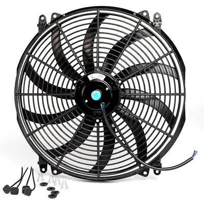 $44.99 • Buy 16  Universal Slim Fan Push Pull Electric Radiator Cooling~12V  Mount  Kit ASI