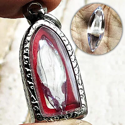 Naga Eye Stone Leklai Claw Magic Pendant Protection Lucky White Thai Amulet 0063 • $33.14