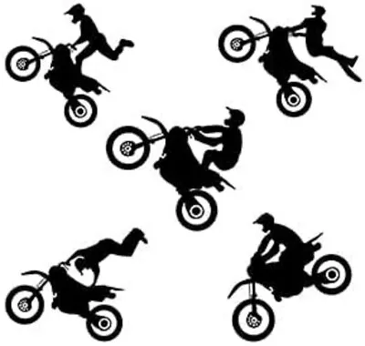 Dirt Bike Stickers Wall Decal Motocross Stickers Peel And Stick Wall Decals Moto • $14.99