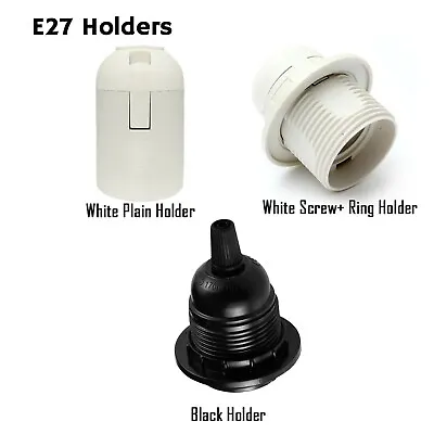 £4.99 • Buy E27 Edison Screw Cap Socket Pendant Ceiling Light Lamp Bulb Holder Lampshade