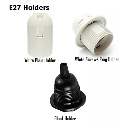 E27 Edison Screw Cap Socket Pendant Ceiling Light Lamp Bulb Holder Lampshade • £4.79