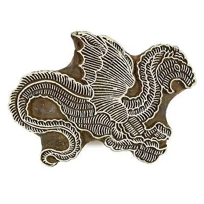 Indian Dragon Wood Stamps Brown Handcarved Printing Block Textile Wooden Stamp • $32.99