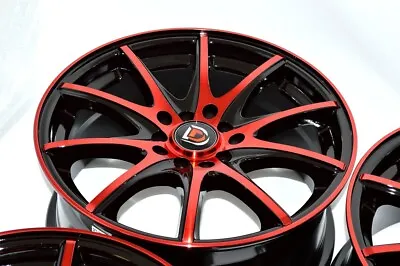 Set Of 4 New DDR ST15 17x7.5 5x100/114.3 40mm Offset Black Red 17  Wheels Rims • $679