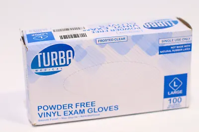 Turba Disposable Vinyl Gloves 100Ct Size Large Non Sterile Powder & Latex Free • $6.60