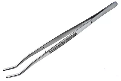 ANGLED TWEEZERS  LARGE IDEAL FOR PEEL OFFS SEWING MACHINES & OVER LOCKERS Prime • £9.99