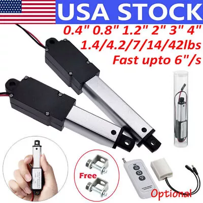 Electric Micro Linear Actuator 12V 1.2  2  3  4  Stroke Fast Speed Up To 6inch/s • $17.99