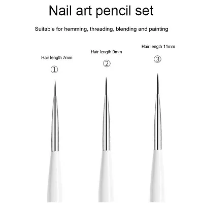 3pcs Nail Art Pen Dotting Painting Drawing UV Gel Liner Polish Brush Tool Pen • $6.64