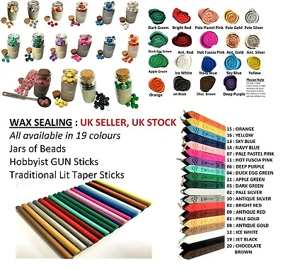 £3.69 • Buy Wax Sealing Sticks, Or Wax Bead Jars. Letters Stamp Seal Melting Candle Invites