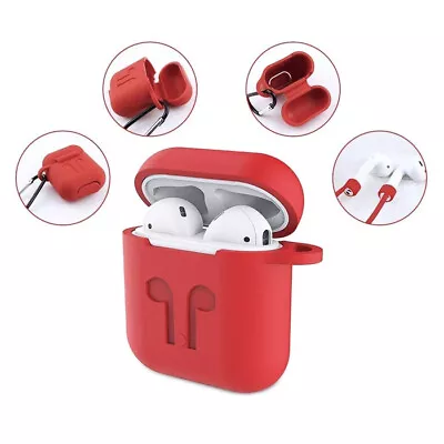 $5.49 • Buy Airpod Silicone Shockproof Case Cover Skin Anti Loss Straps Fits Airpod 1 And 2