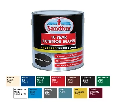 Sandtex Paint 2.5L - 10 Year Exterior Gloss - Wood & Metal - All Colours - Paint • £36.29