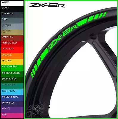 ZX6R Wheel Rim Decals Stickers - 20 Colors Available - Zx-6r 600 Zx6 R 636 650  • £5.98