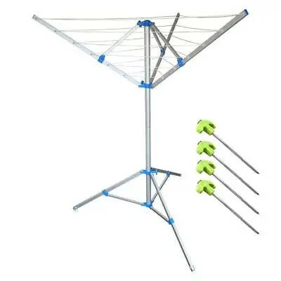 £36.99 • Buy Portable Aluminium Clothes Line Camping Caravan Washing Airer Dryer + Glow Pegs