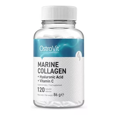 Ostrovit Marine Collagen Skin Joints Hair Bones Hyaluronic Acid Vit C 120 Caps • £16