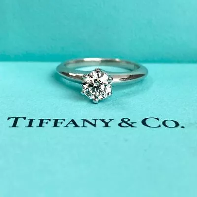 Tiffany & Co  0.70ct Round Diamond Solitare Engagment Ring In Platinum • $4000