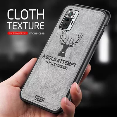 For Xiaomi Mi 11 12 Redmi Note 11 10 Pro Cloth Texture Deer Leather Case Cover • $3.69