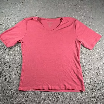 Chicos T Shirt Womens 2 Pink Short Sleeve V Neck Classic Casual Essential • £12.97