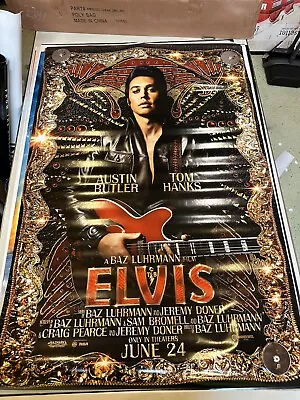 Elvis Original Movie Theater Poster 27  X 40  Double Sided DS Tom Hanks Warner • $24.49