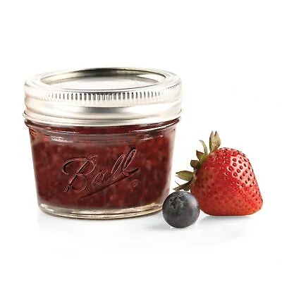 Ball Regular Mouth 4oz Quilted Pint Mason Jars 12 Count With Lids • $13.44