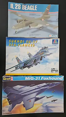 1/72 Russian Aircraft Lot(3) Il-28 Beagle Sukhoi Su-27 Sea-Flanker& Mig-31 ++ • $29.99