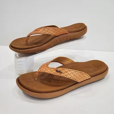 KuaiLu Women's Size 9 Yoga Arch Support Flop Flop Thong Brown Sandals  • $15.99