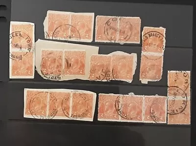  Stamps Australia 2d Orange KGV Heads Pairs On Paper X 9 Good/Fine Used • $2.49