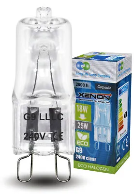 £8.29 • Buy Long Life Lamp G9 Halogen Energy Saving Light Bulbs, 18 Watt Pack Of 10 New