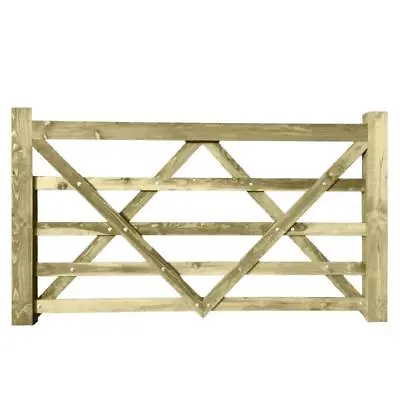 Wooden Field Gate 5 Bar Diamond Brace Timber Field Gate - Choose Size - Larch • £180.54