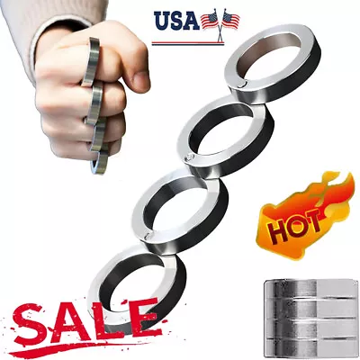 4x Stainless Steel Outdoor Rotatable Folding Ring Clasp Ring For Hiking Men New • $9.65