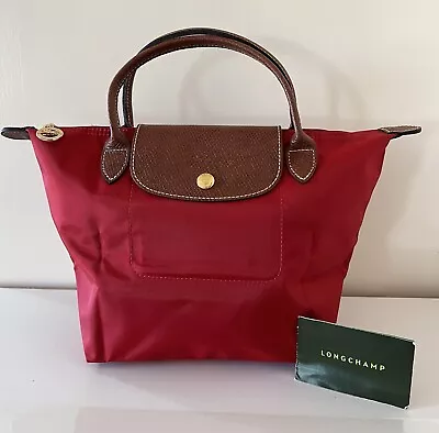 New LONGCHAMP Mini Le Pliage Original Top-Handle Bag Red • £39.99