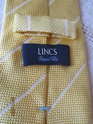Lincs David Chu Neck Tie Yellow Stripe Slight As Is • $5