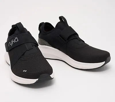 Ryka Fame Mesh Adjustable Strap Casual Sneakers Black Women's 7.5M New • $27.66