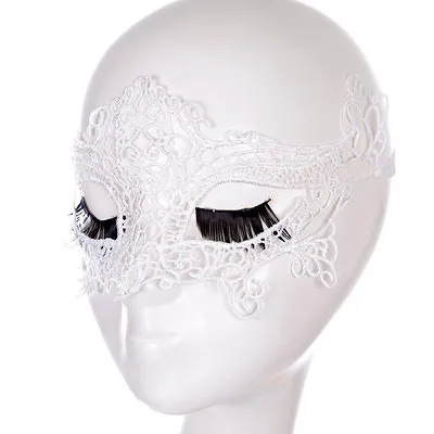 Eye Mask Sexy Lace Venetian Masquerade Halloween Party Fancy Dress Costume White • $3.99