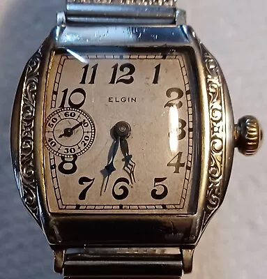 1922 Elgin 7 Jewel 3/0 Engraved Art Deco Men’s Vintage Watch • $125