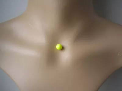 Neon Yellow Necklace Made With A Single Swarovski Pearl Floating Illusion Effect • $15.14